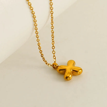 304 Stainless Steel 18K Gold Plated Simple Style Plating Letter Pendant Necklace