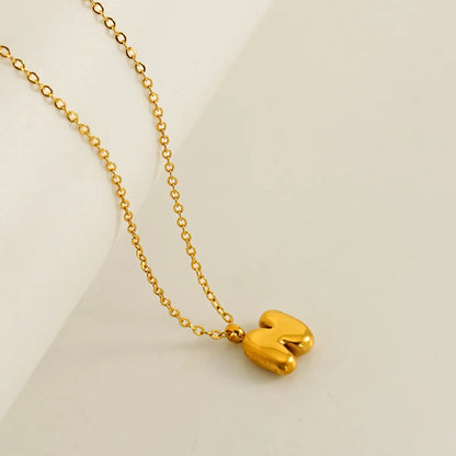 304 Stainless Steel 18K Gold Plated Simple Style Plating Letter Pendant Necklace