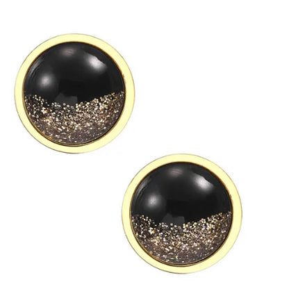 304 Stainless Steel 18K Gold Plated Simple Style Plating Round Earrings Necklace