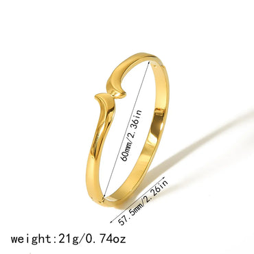 Simple Style Solid Color 304 Stainless Steel 18K Gold Plated Bangle In Bulk