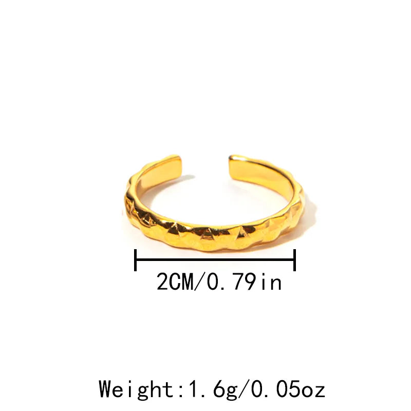 Wholesale Jewelry Simple Style Roman Style Commute Monogram 304 Stainless Steel 14K Gold Plated Open Rings