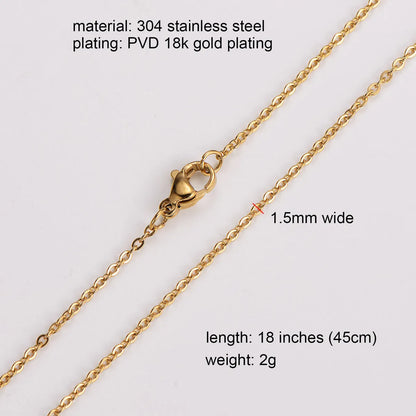 304 Stainless Steel 18K Gold Plated Simple Style Solid Color Choker