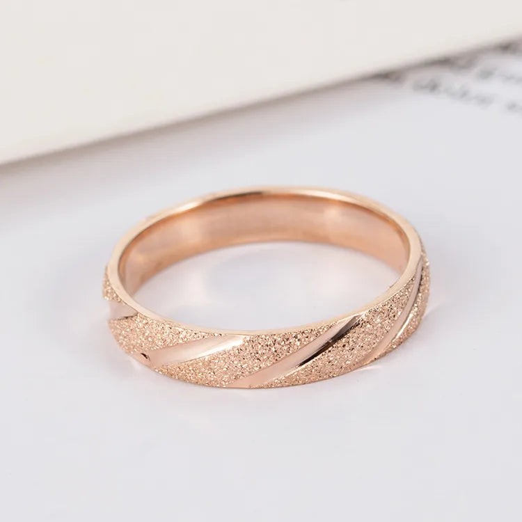 304 Stainless Steel 18K Gold Plated Simple Style Solid Color Rings