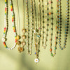 304 Stainless Steel 18K Gold Plated Sweet Classic Style Beaded Enamel Colorful Daisy Necklace