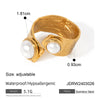 304 Stainless Steel 18K Gold Plated Sweet Plating Geometric Rings