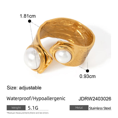 304 Stainless Steel 18K Gold Plated Sweet Plating Geometric Rings