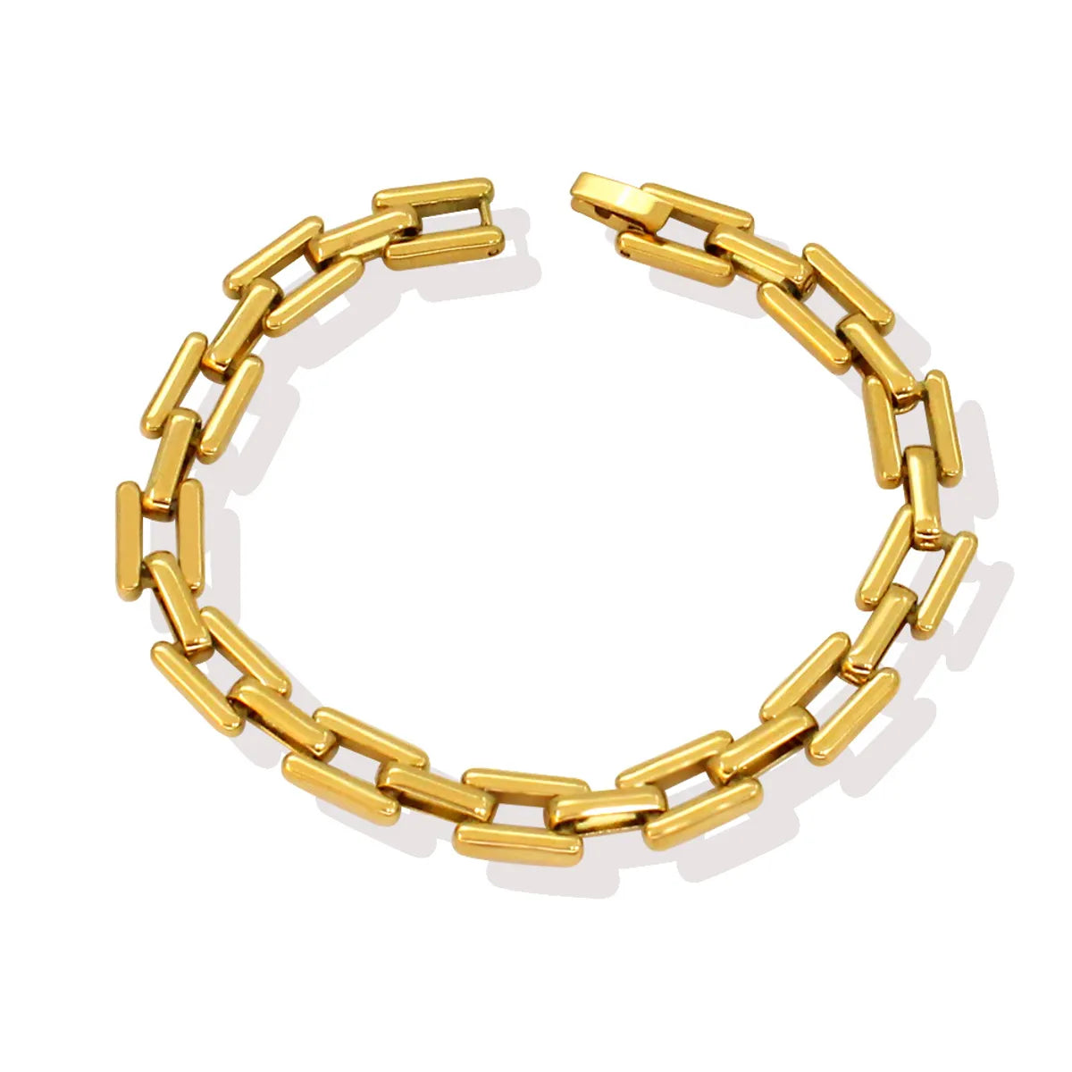 304 Stainless Steel 18K Gold Plated Vacation Solid Color Bracelets Necklace