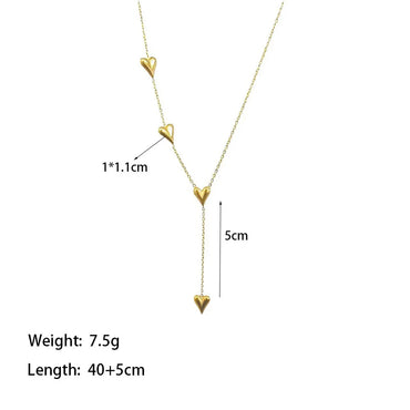 304 Stainless Steel 18K Gold Plated Vintage Style Streetwear Plating Heart Shape Bracelets Necklace