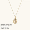 304 Stainless Steel 316 Stainless Steel  14K Gold Plated Retro Commute Oval Pendant Necklace