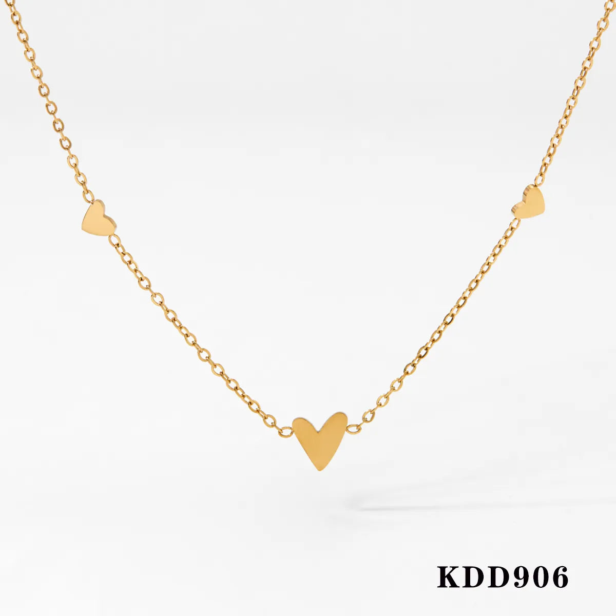 Wholesale Jewelry Modern Style Simple Style Heart Shape 304 Stainless Steel 316 Stainless Steel  No Inlaid 16K Gold Plated White Gold Plated Gold Plated Bracelets Anklet Necklace