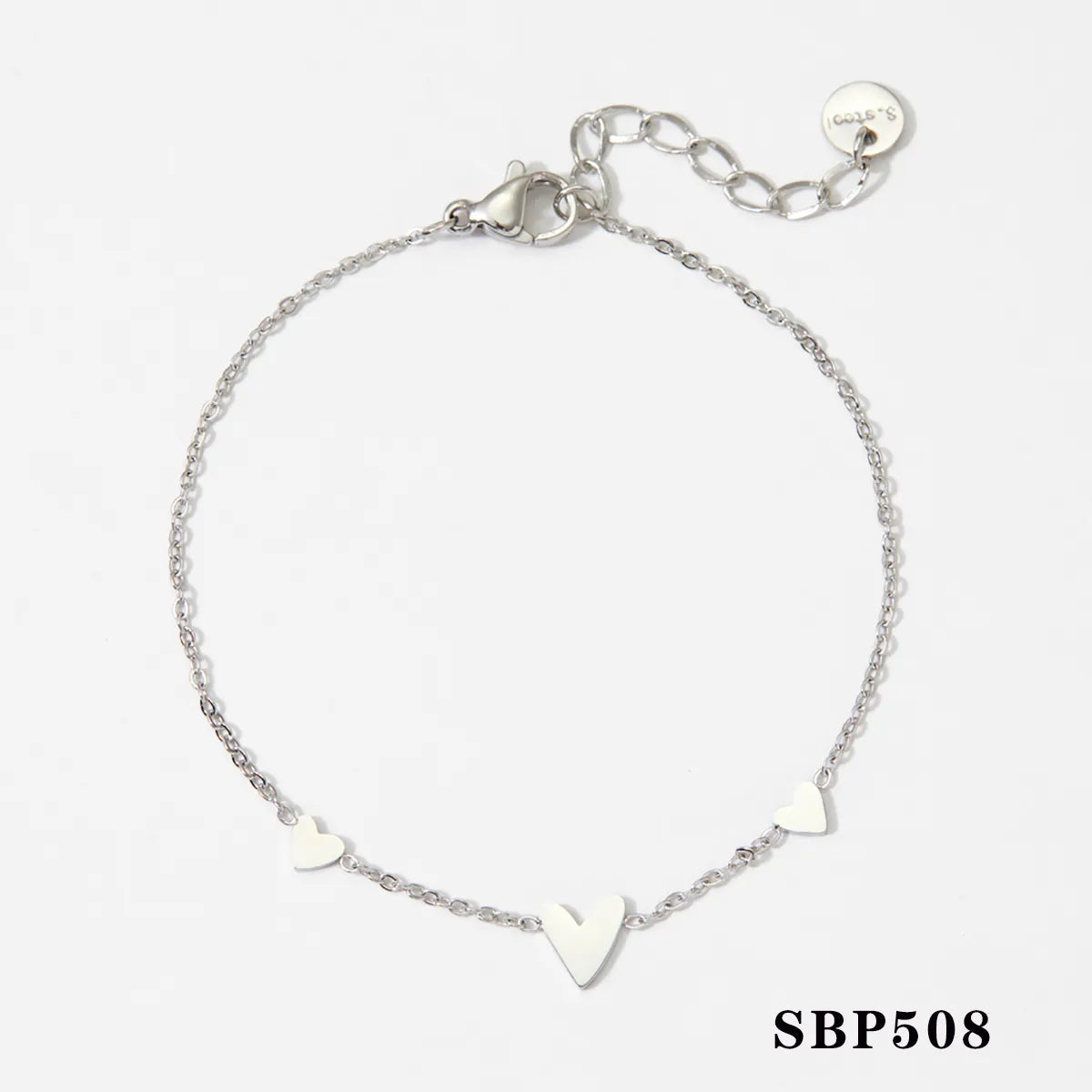 Wholesale Jewelry Modern Style Simple Style Heart Shape 304 Stainless Steel 316 Stainless Steel  No Inlaid 16K Gold Plated White Gold Plated Gold Plated Bracelets Anklet Necklace