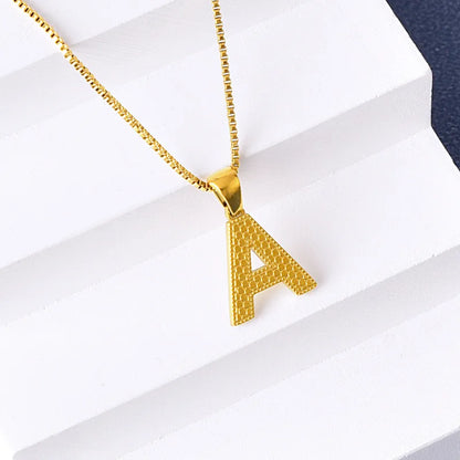 304 Stainless Steel 316 Stainless Steel  18K Gold Plated Basic Simple Style Classic Style Letter Pendant Necklace