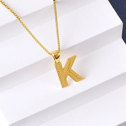 304 Stainless Steel 316 Stainless Steel  18K Gold Plated Basic Simple Style Classic Style Letter Pendant Necklace