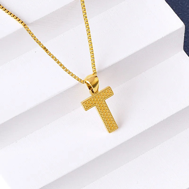 304 Stainless Steel 316 Stainless Steel  18K Gold Plated Basic Simple Style Classic Style Letter Pendant Necklace