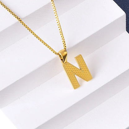 304 Stainless Steel 316 Stainless Steel  18K Gold Plated Basic Simple Style Classic Style Letter Pendant Necklace