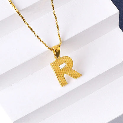 304 Stainless Steel 316 Stainless Steel  18K Gold Plated Basic Simple Style Classic Style Letter Pendant Necklace