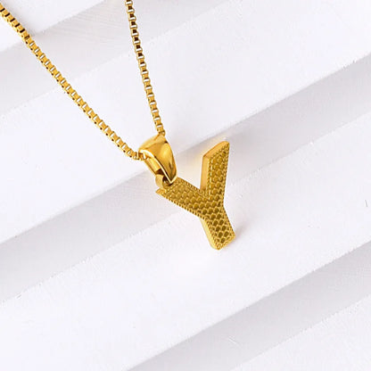 304 Stainless Steel 316 Stainless Steel  18K Gold Plated Basic Simple Style Classic Style Letter Pendant Necklace