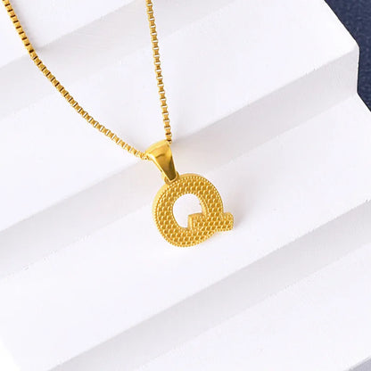 304 Stainless Steel 316 Stainless Steel  18K Gold Plated Basic Simple Style Classic Style Letter Pendant Necklace