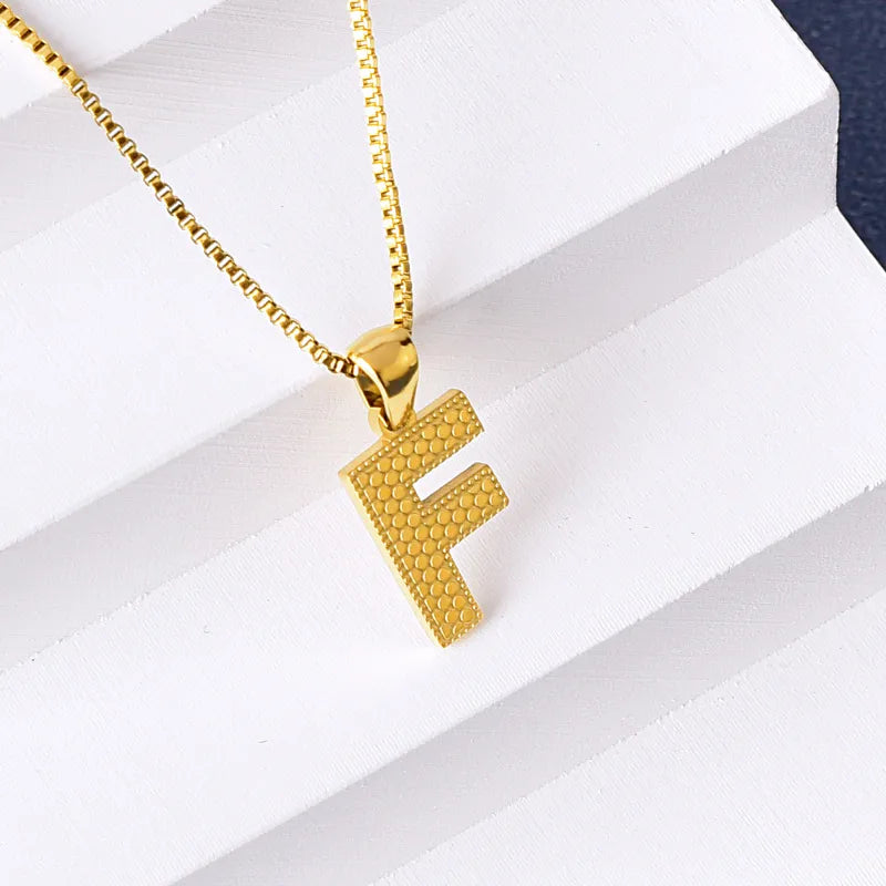 304 Stainless Steel 316 Stainless Steel  18K Gold Plated Basic Simple Style Classic Style Letter Pendant Necklace