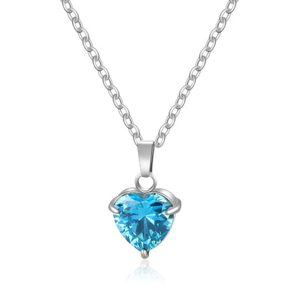 304 Stainless Steel 316 Stainless Steel  Simple Style Classic Style Inlay Heart Shape Zircon Pendant Necklace