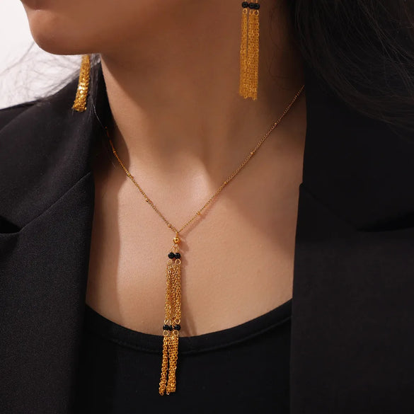 Wholesale Jewelry Retro Simple Style Round 304 Stainless Steel Agate 18K Gold Plated Beaded Plating Bracelets Earrings Necklace