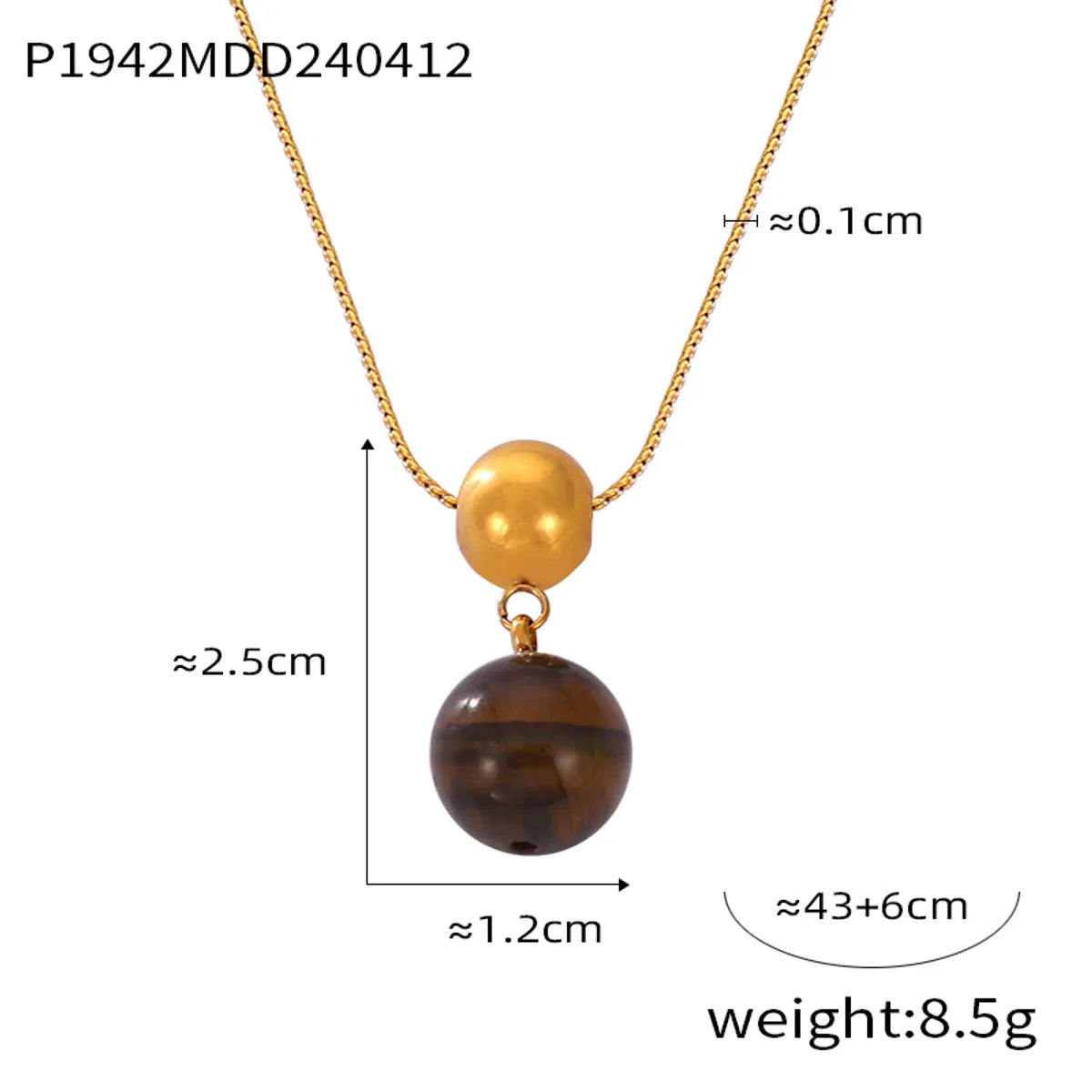 304 Stainless Steel Amazonite Agate 18K Gold Plated Casual Simple Style Commute Beaded Plating Round Oval Pendant Necklace Necklace