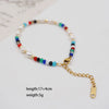 304 Stainless Steel Artificial Crystal Freshwater Pearl Gold Plated Casual Sweet Beaded Geometric Bracelets Necklace