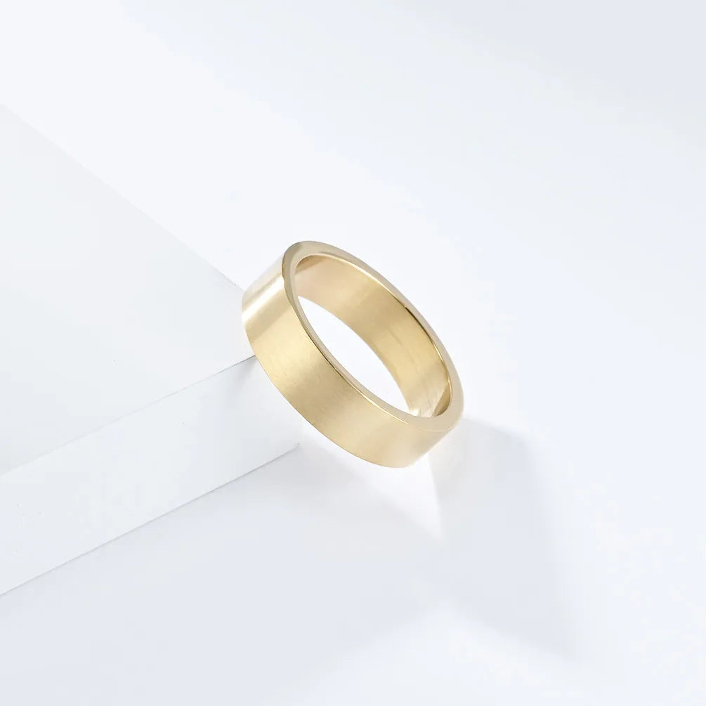 Wholesale Jewelry Basic Modern Style Classic Style Solid Color 304 Stainless Steel 18K Gold Plated Rings