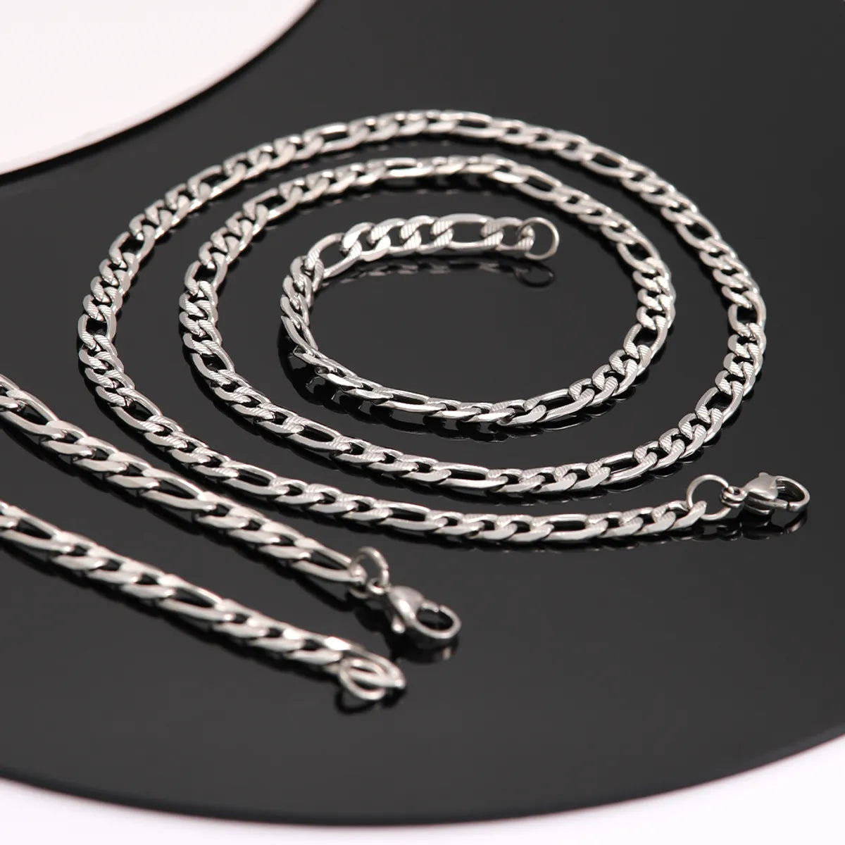 Wholesale Jewelry Basic Modern Style Commute Geometric Solid Color 304 Stainless Steel Polishing Bracelets Necklace