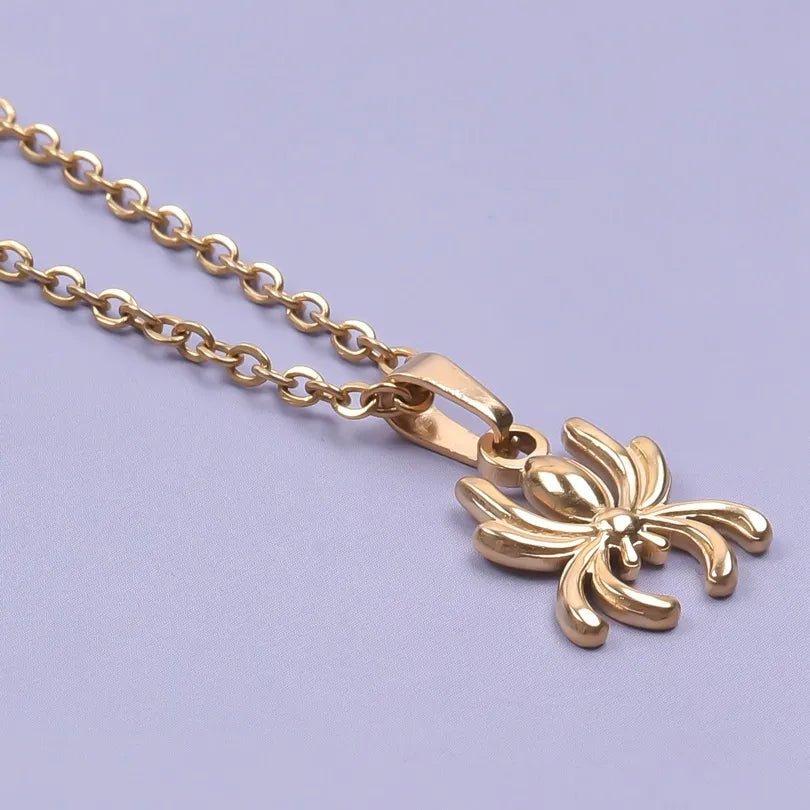 Wholesale Jewelry Basic Simple Style Classic Style Spider 304 Stainless Steel Plating Pendant Necklace