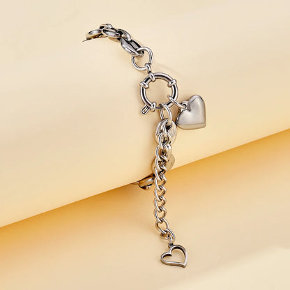 304 Stainless Steel Casual Hip-Hop Carving Heart Shape Smile Face Flower Pearl Bracelets