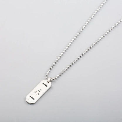 304 Stainless Steel Casual Hip-Hop Cool Style Polishing Hollow Out Geometric Letter Pendant Necklace