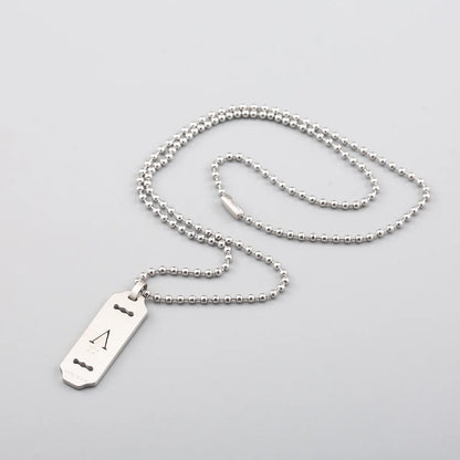 304 Stainless Steel Casual Hip-Hop Cool Style Polishing Hollow Out Geometric Letter Pendant Necklace