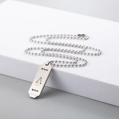 304 Stainless Steel Casual Hip-Hop Cool Style Polishing Hollow Out Geometric Letter Pendant Necklace