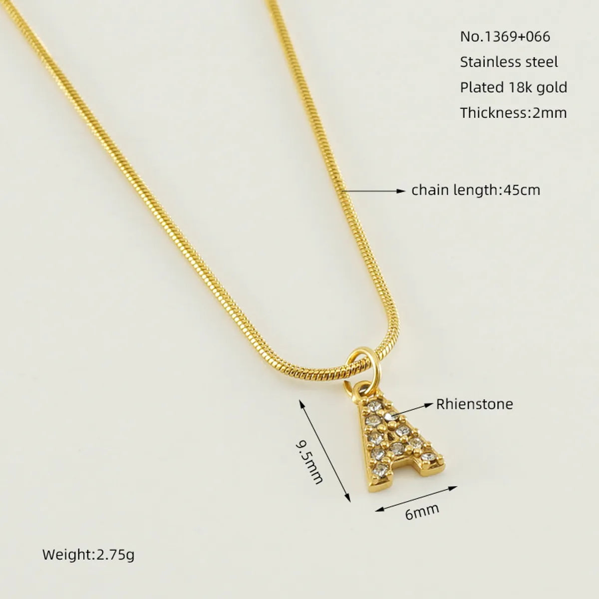 304 Stainless Steel Casual Letter Pendant Necklace