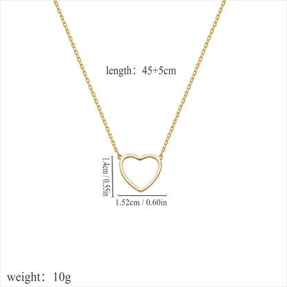 304 Stainless Steel Casual Modern Style Simple Style Heart Shape Pendant Necklace