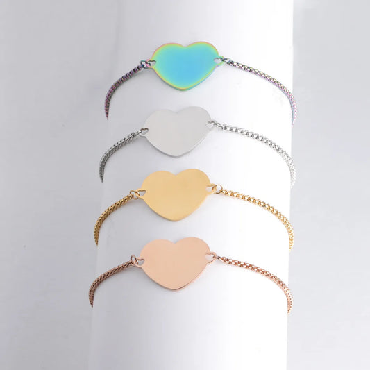 304 Stainless Steel Casual Plating Heart Shape Bracelets