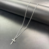 304 Stainless Steel Casual Simple Style Cross Double Layer Necklaces Pendant Necklace