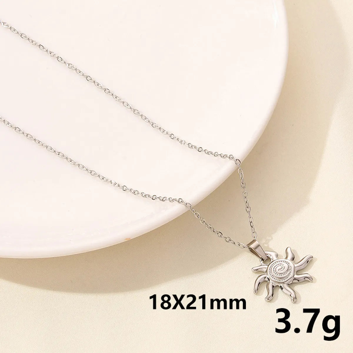 304 Stainless Steel Casual Simple Style Plating Sun Moon Heart Shape Pendant Necklace