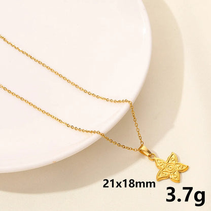 304 Stainless Steel Casual Simple Style Plating Sun Moon Heart Shape Pendant Necklace