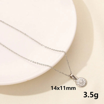 304 Stainless Steel Casual Simple Style Plating Sun Star Moon Pendant Necklace