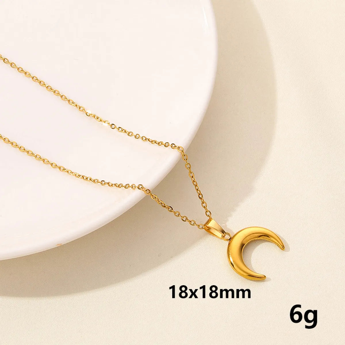 304 Stainless Steel Casual Simple Style Plating Sun Star Moon Pendant Necklace