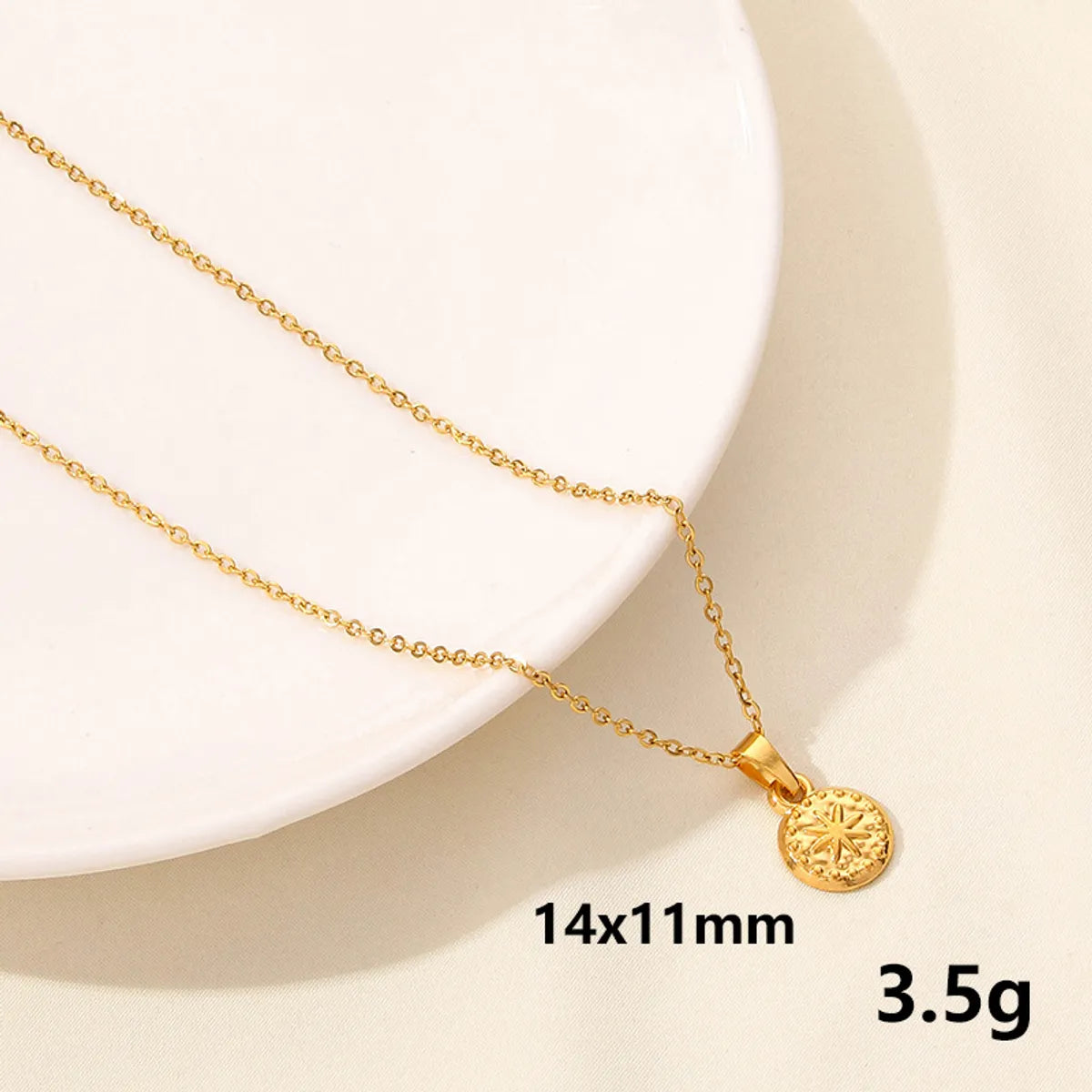 304 Stainless Steel Casual Simple Style Plating Sun Star Moon Pendant Necklace