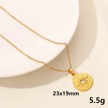 304 Stainless Steel Casual Simple Style Plating Sun Star Moon Pendant Necklace