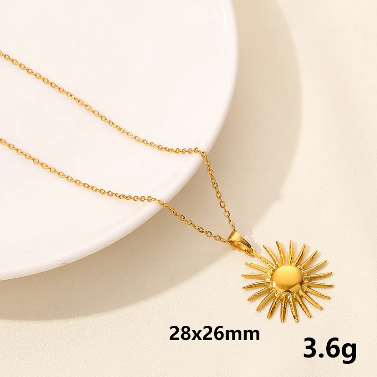 304 Stainless Steel Casual Simple Style Plating Sun Star Moon Pendant Necklace