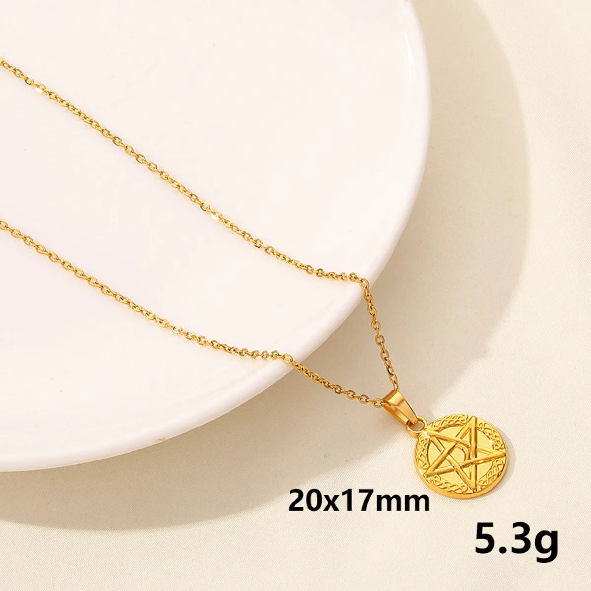 304 Stainless Steel Casual Simple Style Plating Sun Star Moon Pendant Necklace