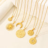 304 Stainless Steel Casual Simple Style Plating Sun Star Moon Pendant Necklace