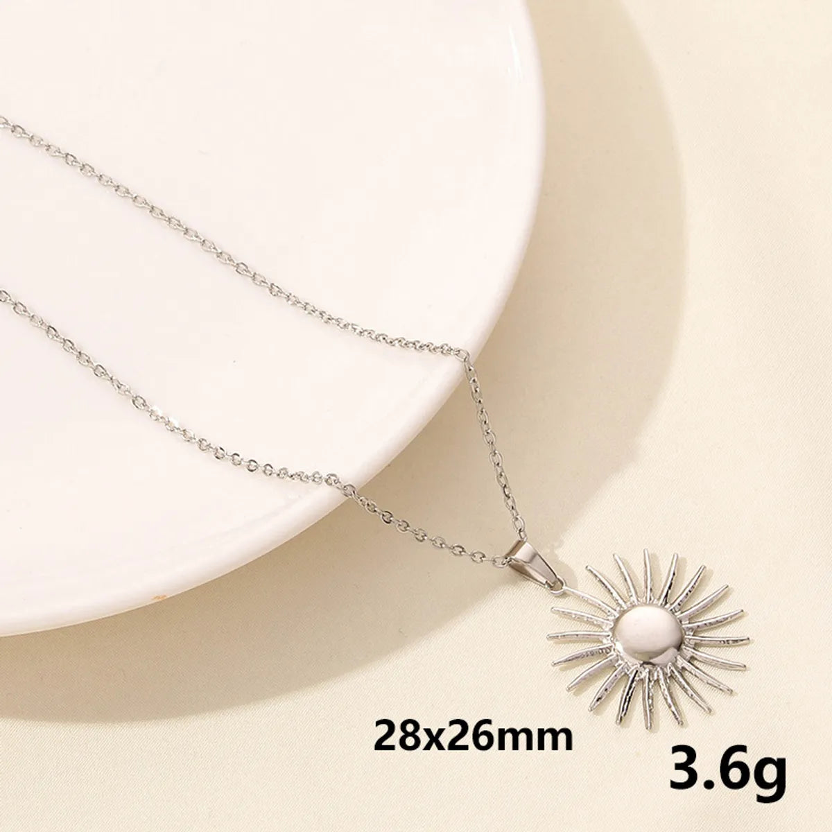 304 Stainless Steel Casual Simple Style Plating Sun Star Moon Pendant Necklace