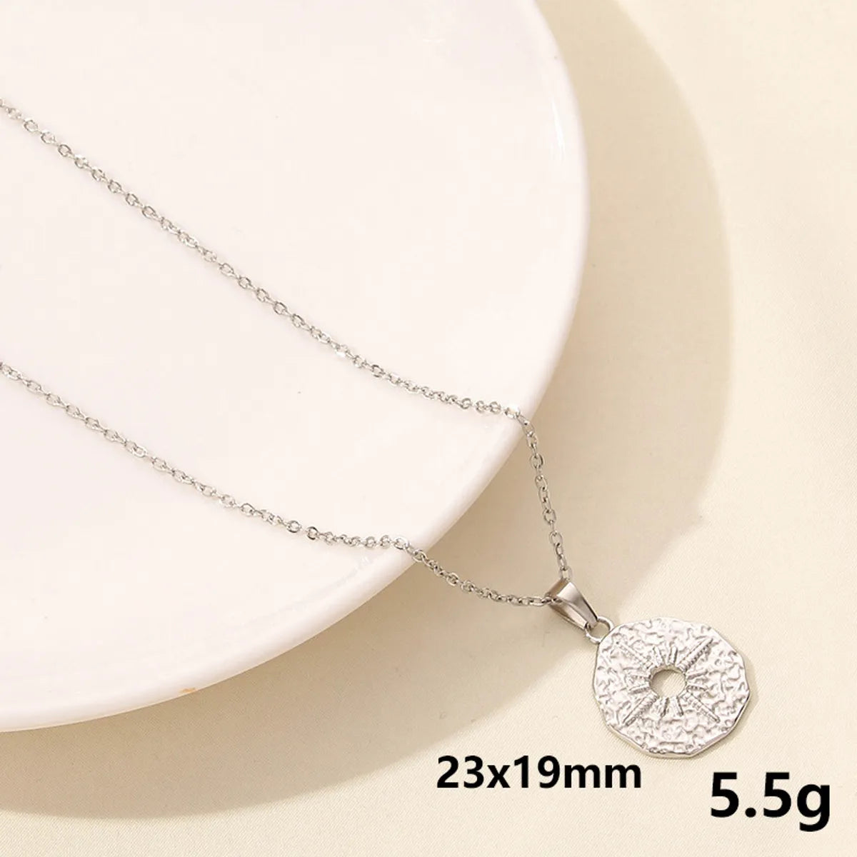 304 Stainless Steel Casual Simple Style Plating Sun Star Moon Pendant Necklace