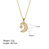 304 Stainless Steel Copper 18K Gold Plated Casual Simple Style Commute Inlay Moon Butterfly Acrylic Artificial Rhinestones Pendant Necklace Necklace